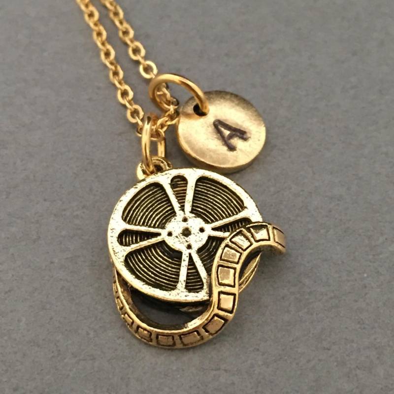 Film Reel Halskette, Charme, Filme Personalisierte Erste Ursprünglichen Monogramm von Toodaughters