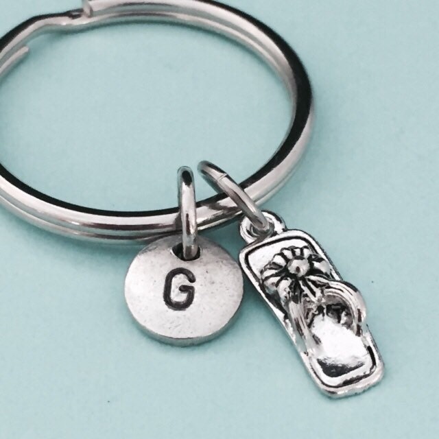 Flip Flop Schlüsselanhänger, Flip Flop Charm, Mode, Personalisierte Ihr Schlüsselbund, Ihr Charme, Angepasste Monogramm von Toodaughters