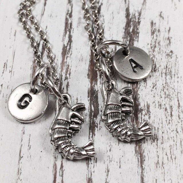 Freundschaft-Halskette, Garnelen Charme, Bester Freund Halskette, Personalisierte Bff Schwester Collier, Freunde-Schmuck von Toodaughters