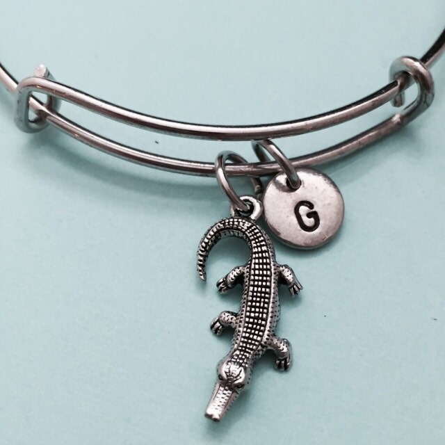 Gator Armreif, Bettelarmband, Erweiterbare Charm Personalisierte Armband, Erste Monogramm von Toodaughters