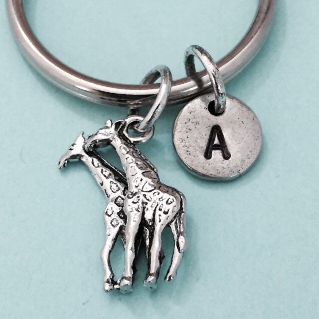 Giraffe-Schlüsselanhänger, Giraffe Charme, Tier Schlüsselanhänger, Personalisierte Anfängliche Schlüsselbund, Ursprünglichen Angepasst, Monogramm von Toodaughters