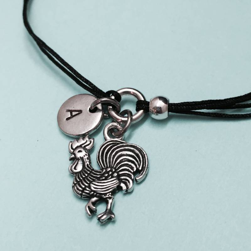 Hahn Armband, Bettelarmband, Verstellbare Personalisierte Monogramm von Toodaughters