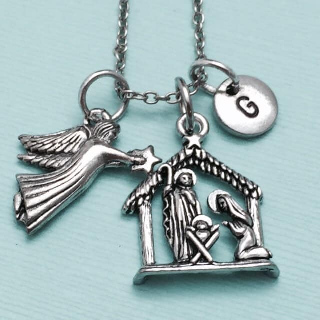 Halskette Weihnachten, Christmas Charm, Thema Halskette, Personalisierte Collier, Anfängliche Ursprünglichen Charme, Monogramm von Toodaughters