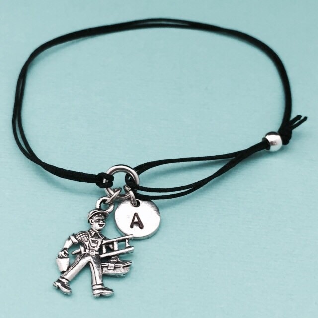 Handyman Schnur Armband, Bettelarmband Handwerker, Verstellbare Bettelarmband, Personalisierte Initial, Monogramm von Toodaughters