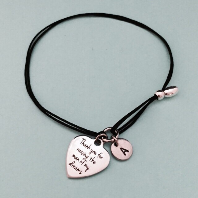 Hochzeit-Kordel-Armband, Hochzeit Bettelarmband, Verstellbare Armband, Personalisierte Erste Monogramm von Toodaughters