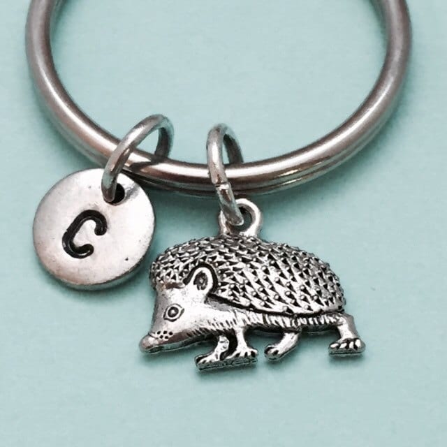 Igel-Charme, Tier Keychain, Personalisierte Schlüsselanhänger, Anfängliche Schlüsselbund, Igel Ursprünglichen Charme, Angepasst, Monogramm von Toodaughters