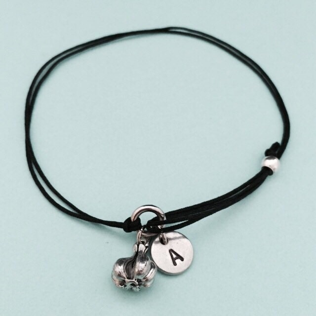 Knoblauch Kordel Armband, Bettelarmband, Verstellbares Personalisiertes Ursprüngliche Monogramm von Toodaughters