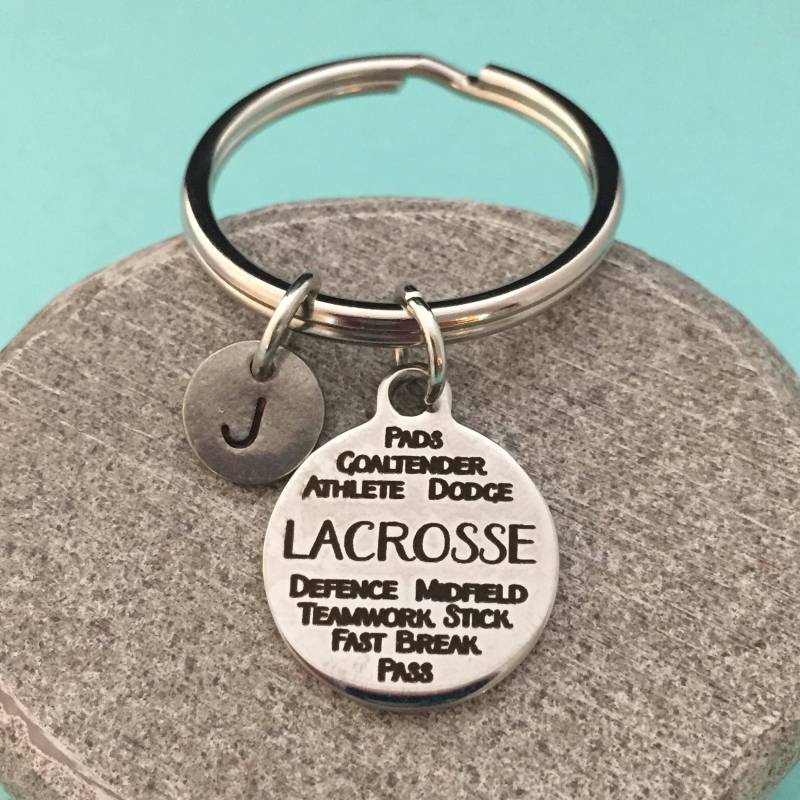 Lacrosse-Schlüsselanhänger, Lacrosse-Charme, Sport-Schlüsselanhänger, Personalisierte Schlüsselanhänger, Erste Ursprünglichen Charme von Toodaughters