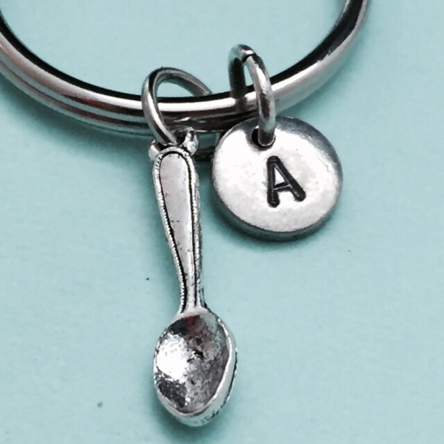 Löffel Charme, Utensil Schlüsselanhänger, Personalisierte Erste Ursprünglichen Angepasst, Monogramm von Toodaughters
