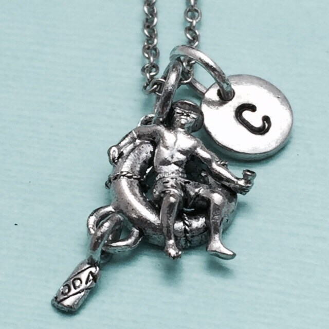 Mann Am Rohr Collier, Charme, Schlauch-Halskette, Personalisierte Halskette, Anfängliche Ursprünglichen Monogramm von Toodaughters