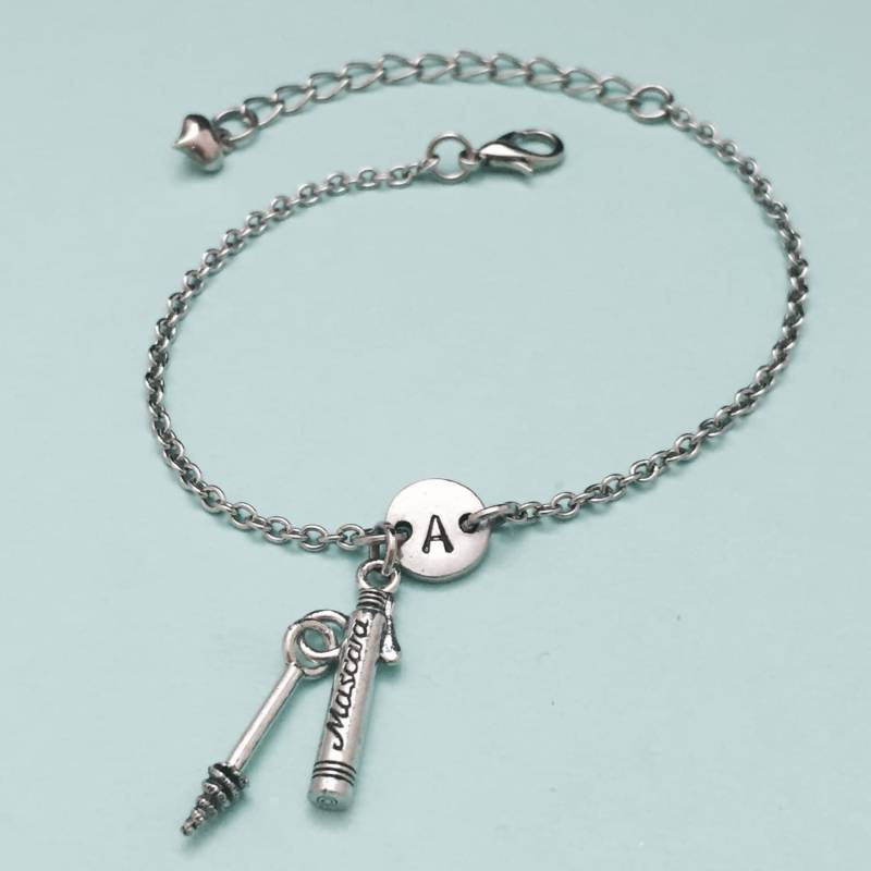 Mascara Wimperntusche Charme, Bettelarmband, Make-Up, Personalisierte Armband, Initial, Monogramm, Verstellbare Armband Mascara Wimperntusche Charme, Bettelarmband, Make-Up, Personalisierte Armband, Initial, Monogramm, Verstellbare Armband von Toodaughters