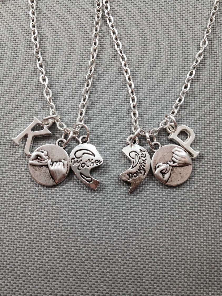 Mutter-Tochter-Halskette, Pinky Versprechen Halskette, Tochter Collier, Besten Freund Anfängliche Halskette von Toodaughters