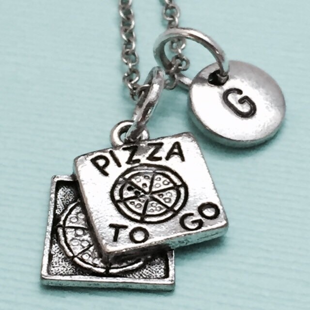 Pizza-Halskette, Pizza Schmuck, Personalisierte Halskette, Anfängliche Collier, Essen Geschenk Für Freund, Freund-Halskette von Toodaughters