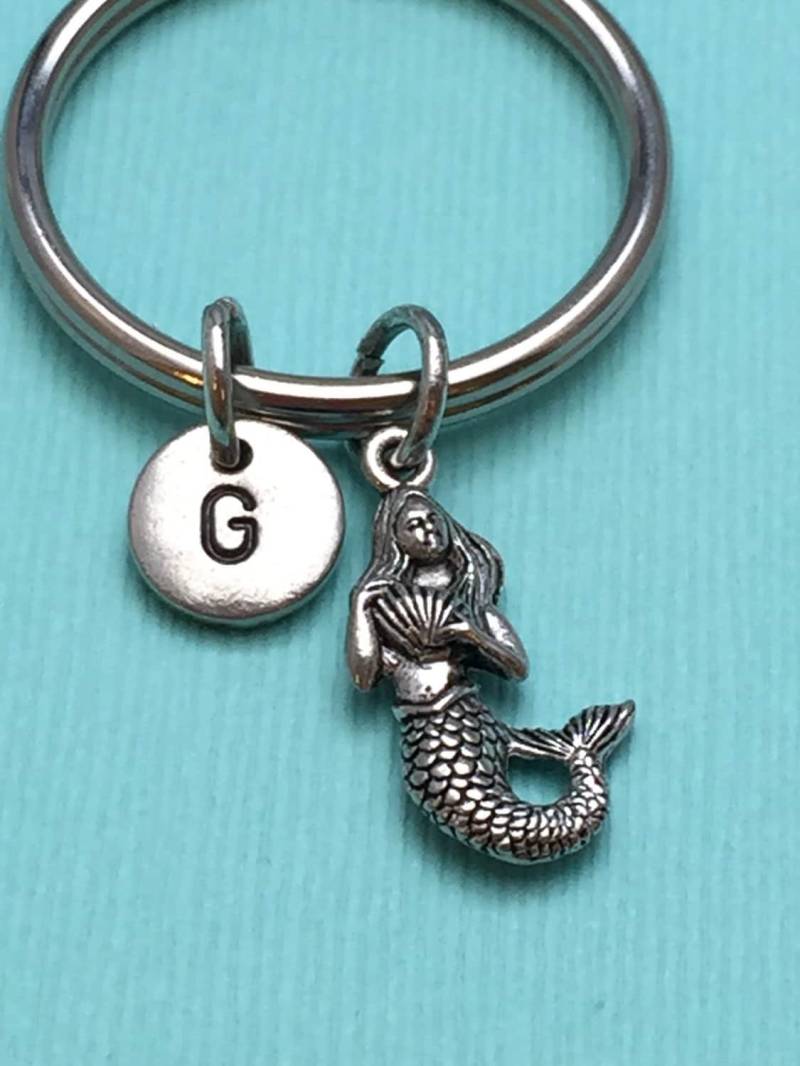 Schlüsselanhänger Meerjungfrau, Meerjungfrau Charme, Personalisierte Schlüsselanhänger, Erste Ozean Schlüsselbund, Geschenk Für Sie von Toodaughters