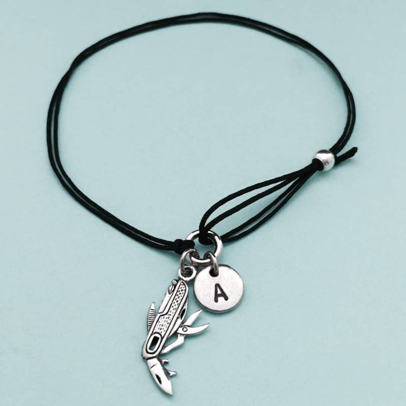 Schweizer Armee Messer Schnur Armband, Bettelarmband, Verstellbare Personalisierte, Initial, Monogramm von Toodaughters