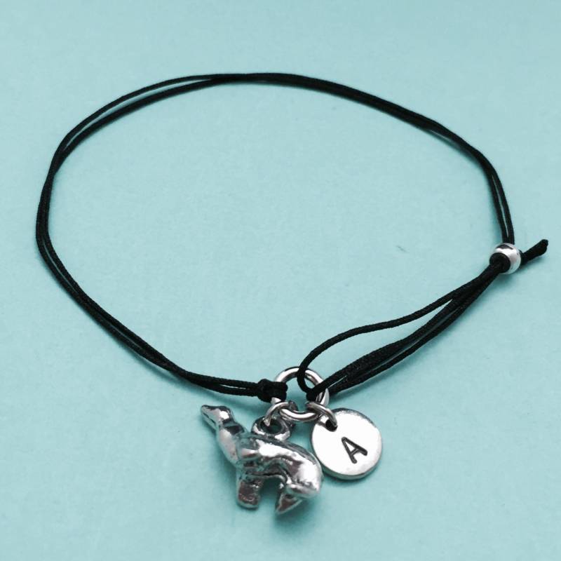 Siegel Kordelarmband, Bettelarmband, Verstellbares Armband, Personalisiertes Initiale, Monogramm von Toodaughters