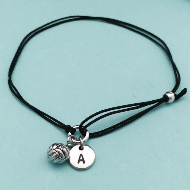 Volleyball-Kordel-Armband, Bettelarmband Volleyball, Verstellbare Armband, Bettelarmband, Personalisierte Initial, Monogramm von Toodaughters