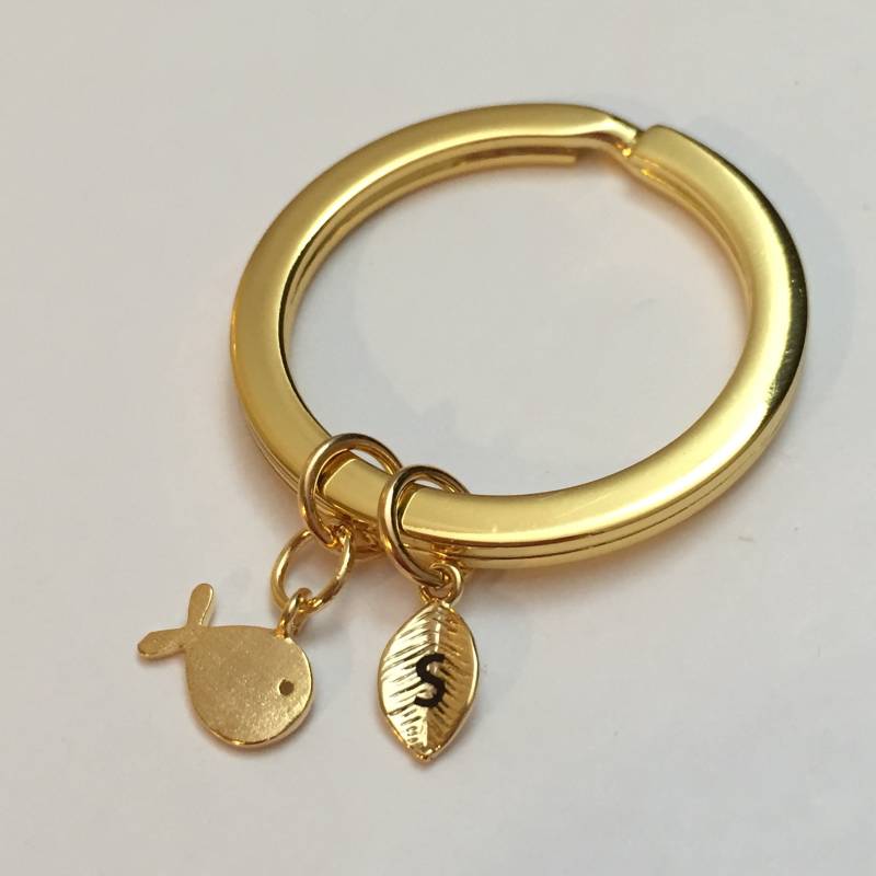 Wal Schlüsselanhänger, Anhänger, Fisch Schlüsselbund, Personalisierter Initial Monogramm von Toodaughters