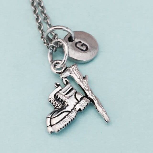 Wandern Stiefel Collier, Halskette Wandern, Wandern-Charme, Charme, Klettern, Personalisierte Halskette, Erste Kette, Monogramm von Toodaughters