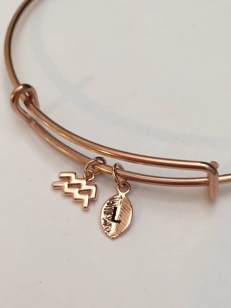 Wassermann-Armreif, Wassermann-Charm-Armband, Erweiterbar Armreif, Charm Armband, Personalisierte, Erste Monogramm von Toodaughters