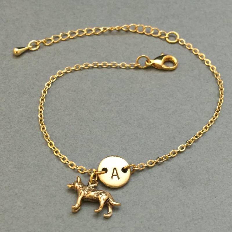 Wolf, Bettelarmband, Wolf Charme, Verstellbare Armband, Tier, Personalisierte Erste Monogramm von Toodaughters