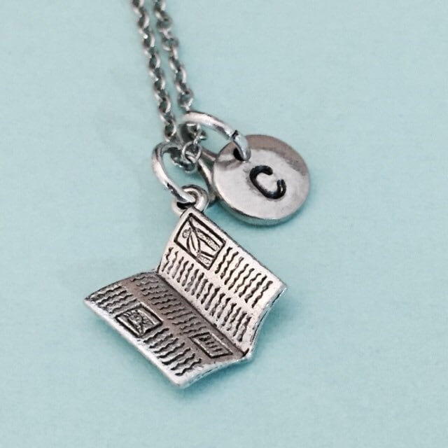 Zeitung Halskette, Charme, Stadt Nachrichten, Personalisierte Erste Monogramm von Toodaughters