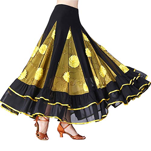 Tookang Frau Tanzrock Moderner Tanz Walzer Üben Sie Halbe Länge Sie den Rock Gesellschaftstanzrock Bühnenperformance von Tookang