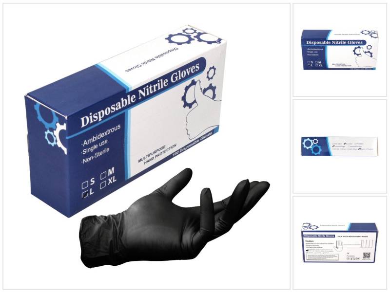 Toolbrothers Arbeitshandschuhe Nitril Einweg Handschuhe Schwarz 100 Stück Größe L - nicht Steril von Toolbrothers