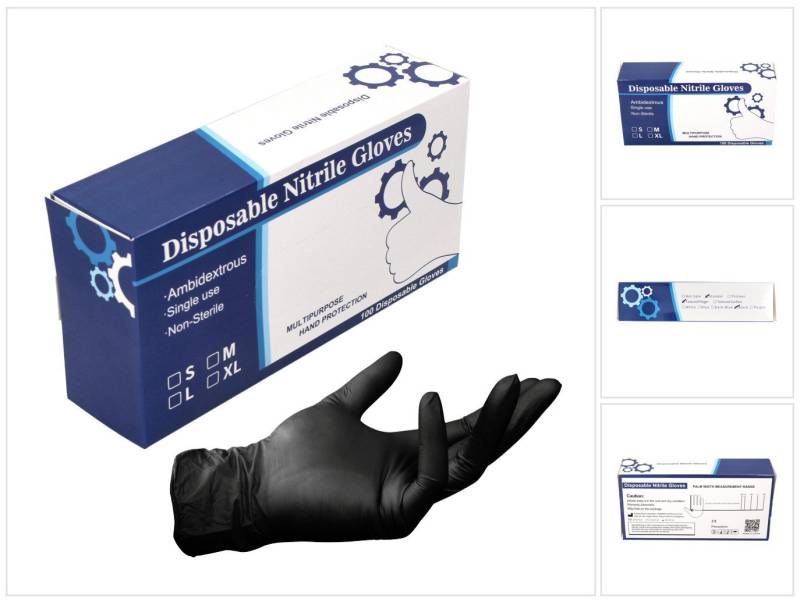 Toolbrothers Arbeitshandschuhe Nitril Einweg Handschuhe Schwarz 100 Stück Größe M - nicht Steril von Toolbrothers