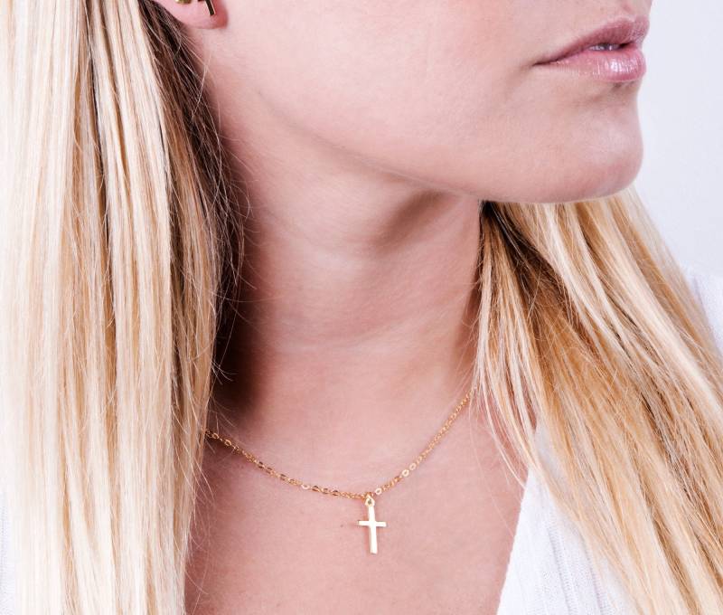 Gold Kreuz Halskette Für Frauen, Kleine Halskette, Zarte Christliches Geschenk, Sterling Silber, Rose Gold, Minimal Pn1070 Gold Kreuz Halskette Für Frauen, Kleine Halskette, Zarte Christliches Geschenk, Sterling Silber, Rose Gold, Minimal Pn1070 von Tooliks
