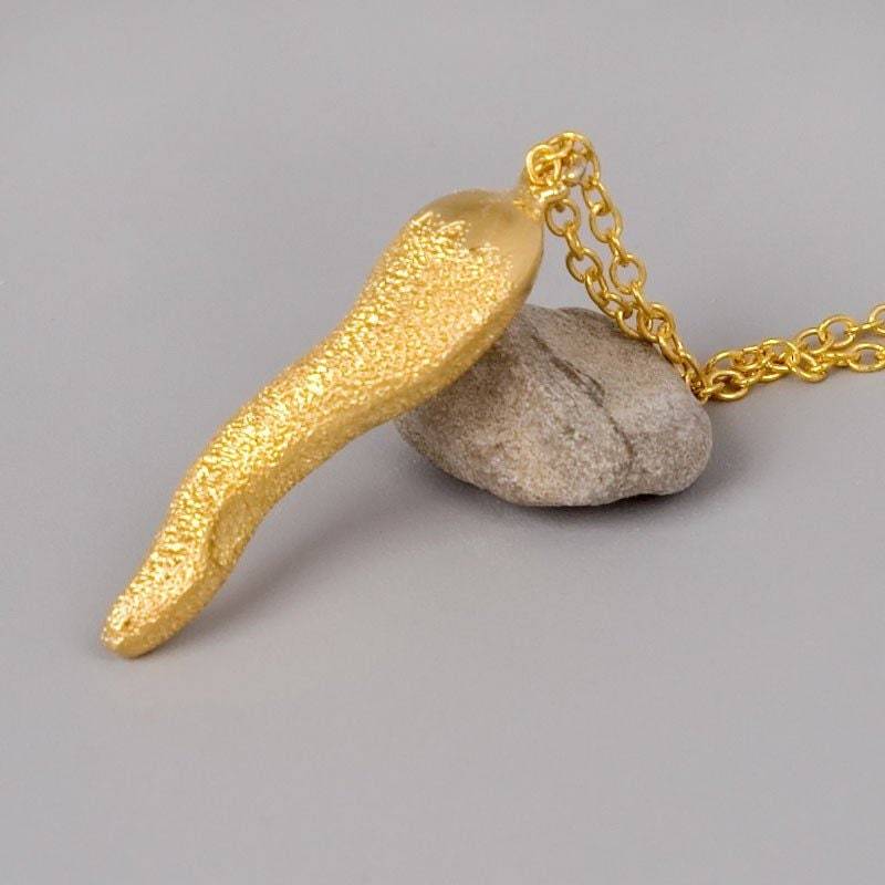 Gold Stardust Chili Paprika Anhänger Lebensmittel Charm Anhänger von TooliksOutlet