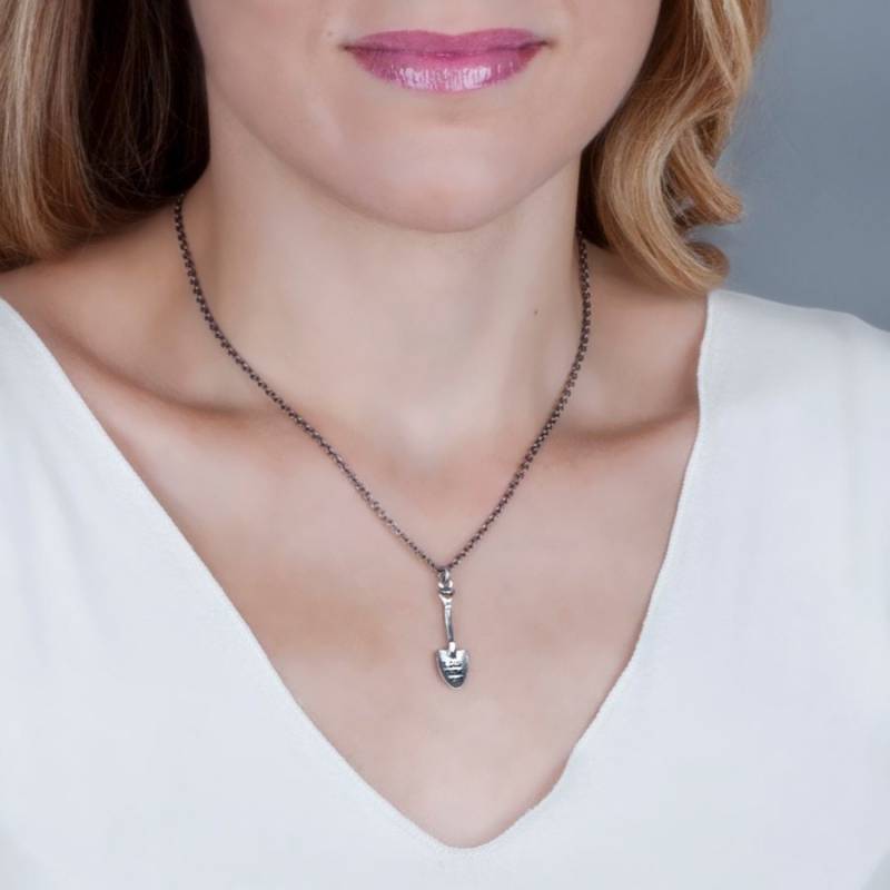 Oxidierte Silber Löffel Halskette "I Dig You The Most' Anhänger von TooliksOutlet