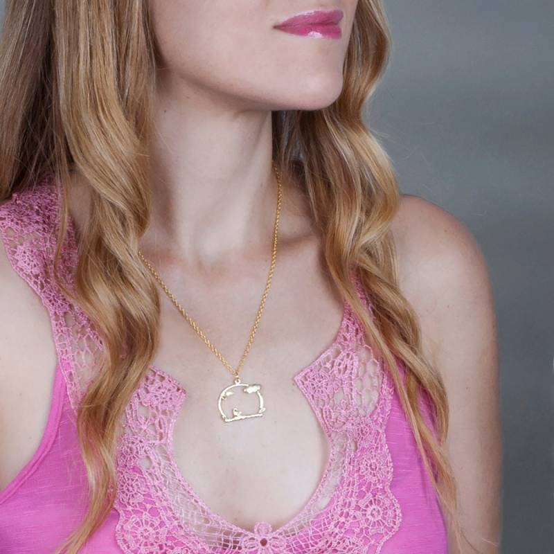 Vergoldete Kette Mit Anhänger Wolke Und Blätter von TooliksOutlet