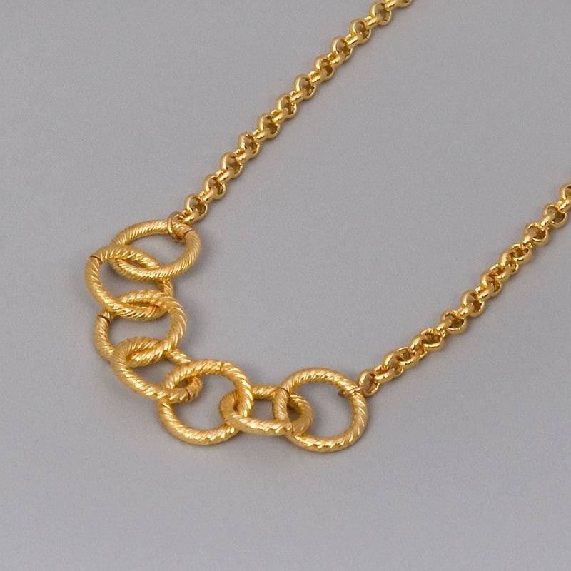 Vergoldete Kreis-Gliederhalskette Zarte Chainmaille Schmuck von TooliksOutlet