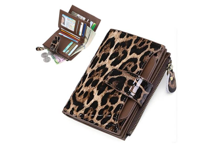 Toomoke Mini Geldbörse Geldbörse Echtes Nappaleder,Kleines Mittelgroßes Portemonnaie (Damen Echtleder Portemonnaie mit 14 Fächern, RFID-Schutz Kartenfächer Münzfach Reißverschlussfach) von Toomoke