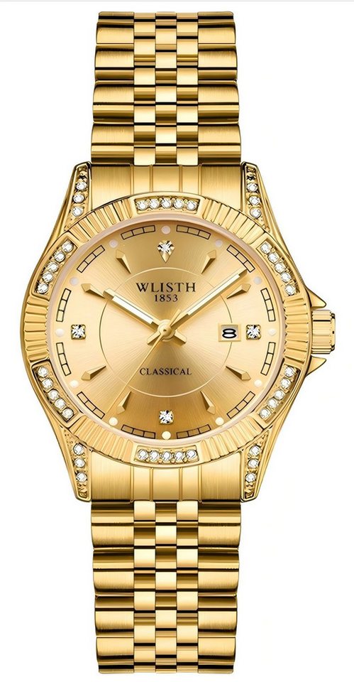 Toomoke Quarzuhr Quarzuhr, Quarzuhr Armbanduhr Edelstahl Damen Uhr, (Multifunktionsuhr Damenuhr, Edelstahl Armbanduhr, Multifunktionsuhr Armbanduhr, Chronograph Damenuhr), Datum, Wochentag, Edelstahlarmband von Toomoke