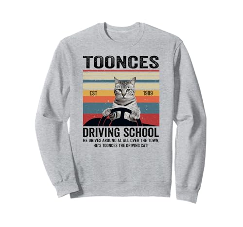 Toonces Driving School Est. 1989 The Driving Cat, Retro-Design, Herren Sweatshirt Toonces Driving School Est. 1989 The Driving Cat, Retro-Design, Herren Sweatshirt von Toonces Driving School Est. 1989 The Driving Cat