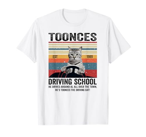 Toonces Driving School Est. 1989 The Driving Cat, Retro-Design, Herren T-Shirt Toonces Driving School Est. 1989 The Driving Cat, Retro-Design, Herren T-Shirt von Toonces Driving School Est. 1989 The Driving Cat