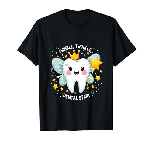 Twinkle Twinkle Dental Star Niedliche Zahnfee für Kinder T-Shirt von Tooth Fairy Designs Kids Dental Care Tees