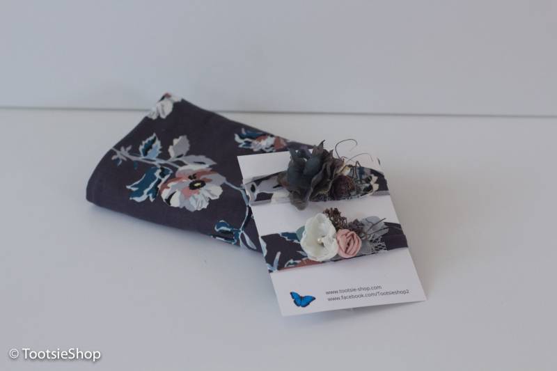 Deep Dusty Plum Neugeborenen Fotografie Requisiten Set, Neugeborene Blumen Jersey Stretch Strick Wrap Und Raffhalter Set von TootsieShop