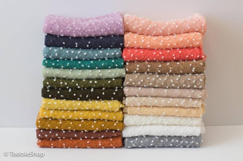 Popcorn Stretch Strick-Wrap, Strick Layer, Dotty Wrap, Pompom Neugeborene Fotografie Requisiten von TootsieShop