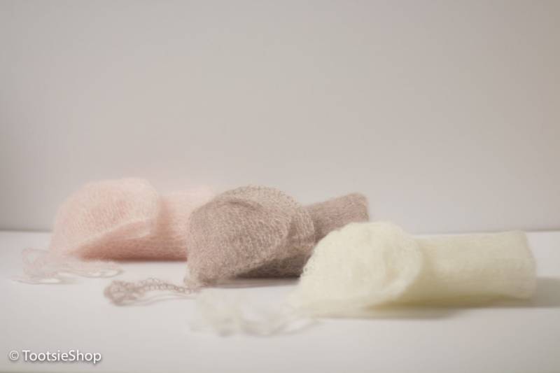 Stricken Sie Echten Mohair Hut Und Decke Set, Neugeborene Strick Hut, Wrap, Fotografie Requisite Mütze, Decke von TootsieShop