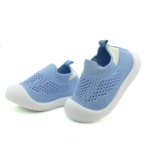 TootyTots Baby Sockenschuhe Lauflernschuhe Krabbelschuhe für Mädchen Jungen (0-3 Jahren) – mit Rutschfester Gummisohle, weich gestricktem Material von TootyTots