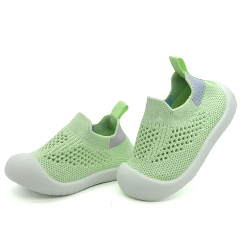 TootyTots Baby Sockenschuhe Lauflernschuhe Krabbelschuhe für Mädchen Jungen (0-3 Jahren) – mit Rutschfester Gummisohle, weich gestricktem Material von TootyTots