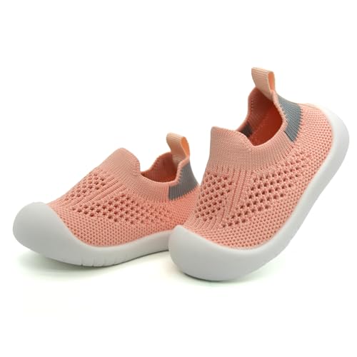 TootyTots Baby Sockenschuhe Lauflernschuhe Krabbelschuhe für Mädchen Jungen (0-3 Jahren) – mit Rutschfester Gummisohle, weich gestricktem Material von TootyTots