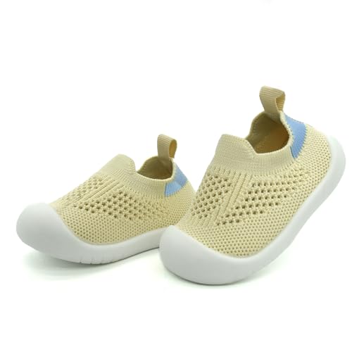 TootyTots Baby Sockenschuhe Lauflernschuhe Krabbelschuhe für Mädchen Jungen (0-3 Jahren) – mit rutschfester Gummisohle, weich gestricktem Material von TootyTots