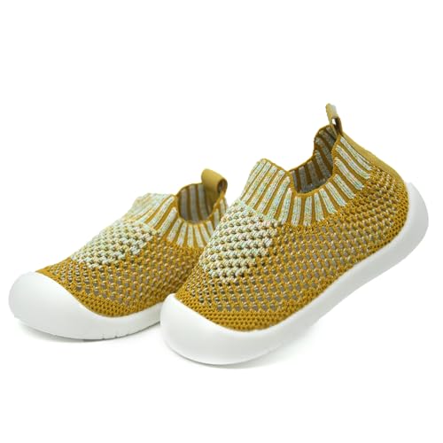 TootyTots Baby Sockenschuhe Lauflernschuhe Krabbelschuhe für Mädchen und Jungen im Alter von 6-36 Monaten mit weich gestricktem Material und Rutschfester Gummisohle von TootyTots