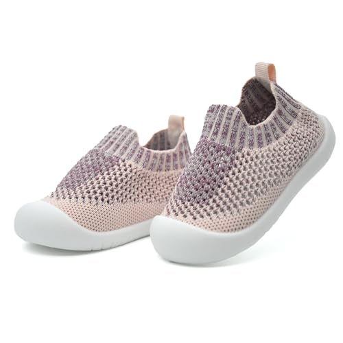 TootyTots Baby Sockenschuhe Lauflernschuhe Krabbelschuhe für Mädchen und Jungen im Alter von 6-36 Monaten mit weich gestricktem Material und Rutschfester Gummisohle von TootyTots