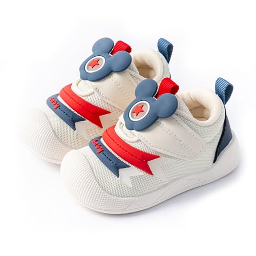 TootyTots Baby Lauflernschuhe Jungen Mädchen rutschfeste Gummisohle Atmungsaktiv Weiche Sohle Breite Zehenkammer Einfach anziehen für Kleinkinder Indoor und Outdoor von TootyTots