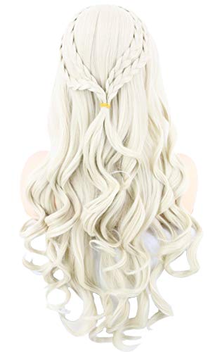 Topcosplay Damen Perücke Blond Perücke Lang Gewellten Lockig für Cosplay Halloween Kostüm von Topcosplay